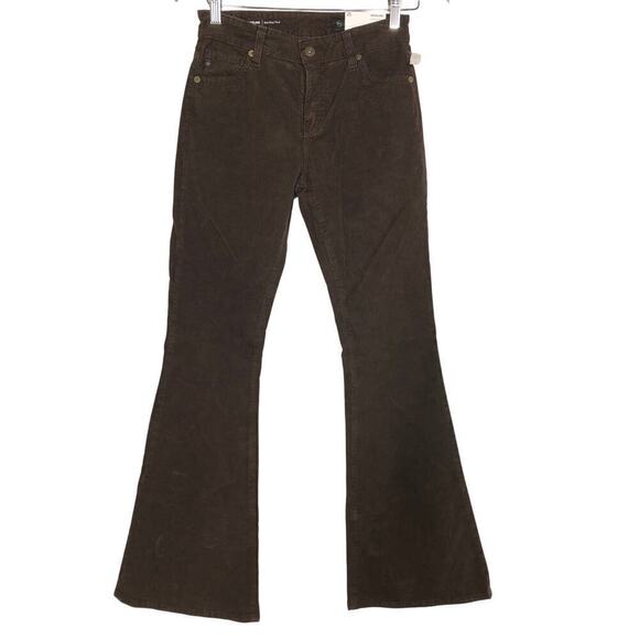 AG Angeline Corduroy Pants Mid Rise Flare Chocolate NWT 24 - Picture 4 of 8
